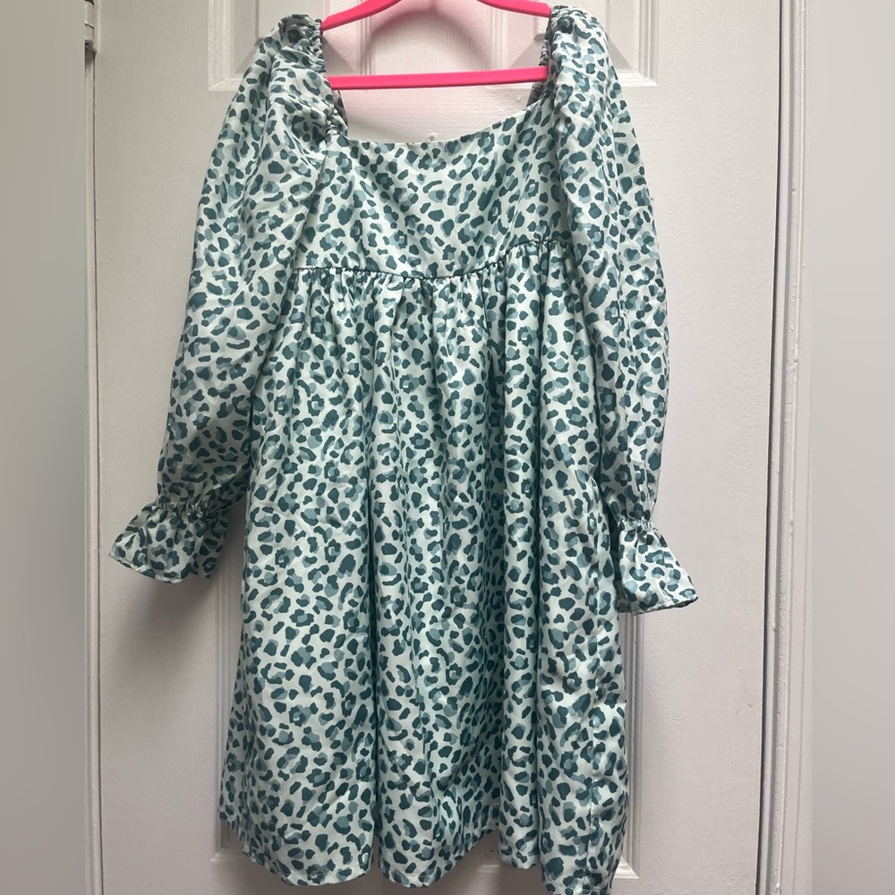 Janie and Jack blue cheetah print dress